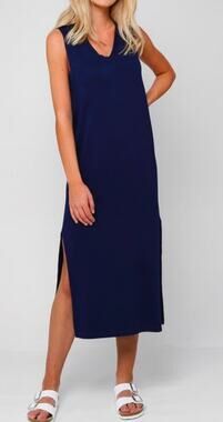 Rag & Bone Navy Blue Phoenix Vee midi Dress Women’s XXS